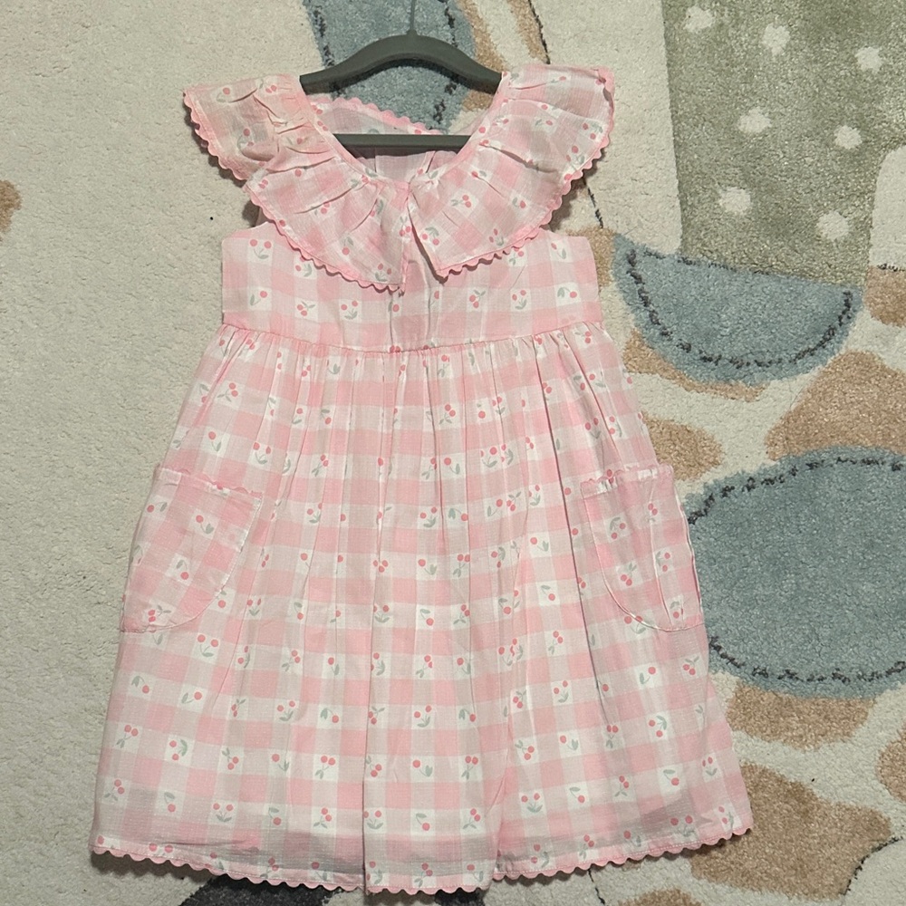 Catherine Malandrino Pink and White Dress with Ruffle Detail NWT